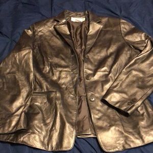 Gunmetal Gray Jones NY leather jacket